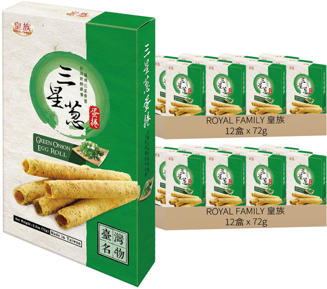 ROYAL FAMILY 皇族 三星蔥蛋捲, 72g, 24盒