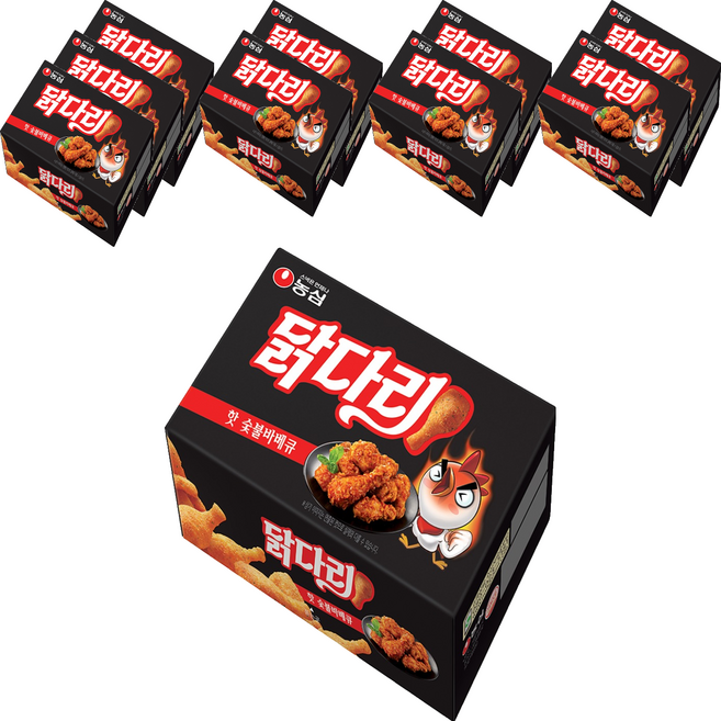 농심닭다리 핫숯불바베큐, 10개, 66g