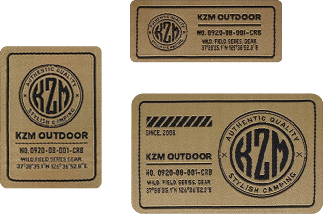 KZM OUTDOOR 徽章 工業風LOGO, 卡其色, 1包