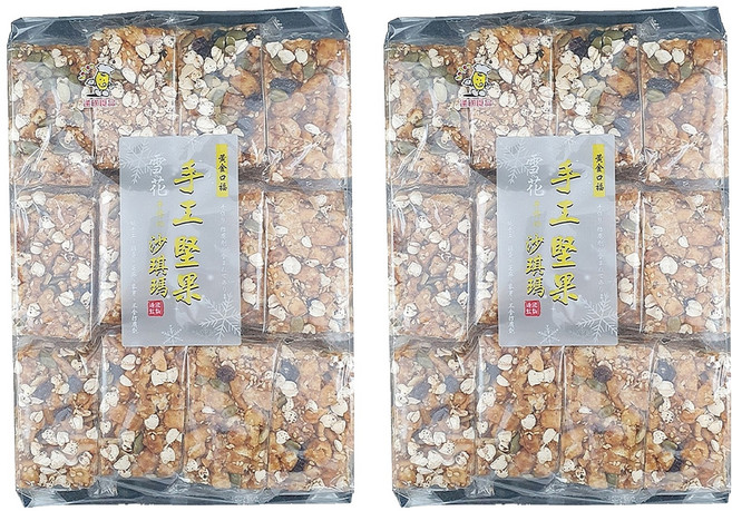 逢國食品 黃金口福 手工堅果沙琪瑪 蛋奶素 12入, 420g, 2袋