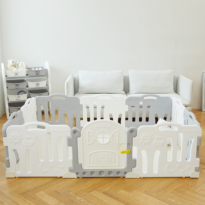 에듀플레이 굿 베이비룸 10p 문 세트, 그레이 + 화이트, 1세트