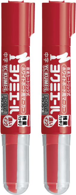 KOKUYO 國譽 容量可視白板筆 7218 粗字紅, 2支