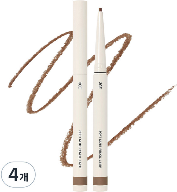 3CE 소프트 뮤트 펜슬 라이너, ACORNBROWN, 4개