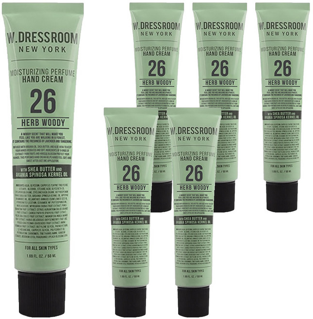 W.DRESSROOM 多麗絲 潤澤香水護手霜 No.26 質樸木香, 50ml, 6條
