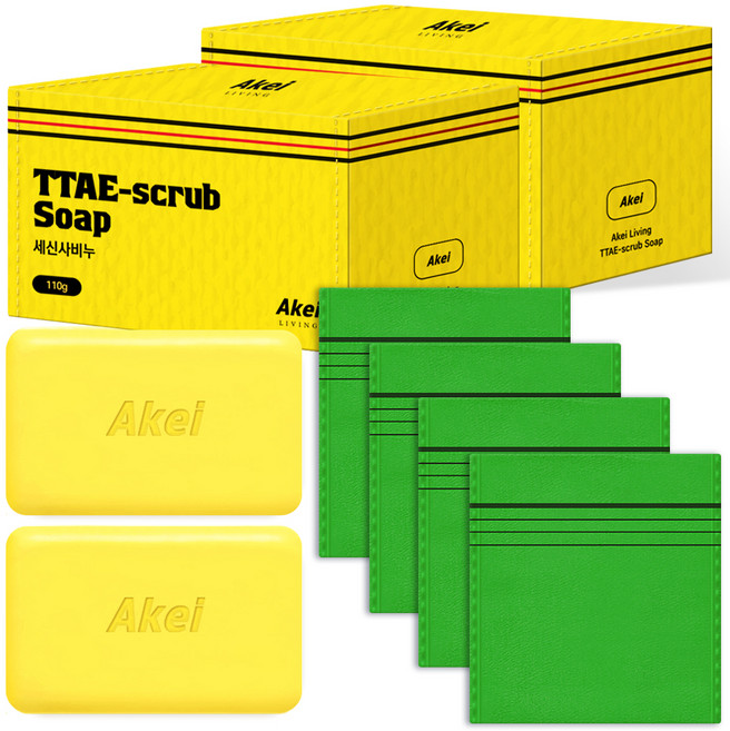 아케이 리빙 세신사 비누 1p + 때타올 2p, 90g, 2세트