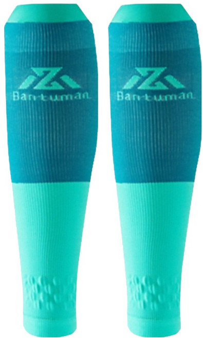 Bantuman 登山健身速乾壓力護小腿套, 淺藍色, 1雙