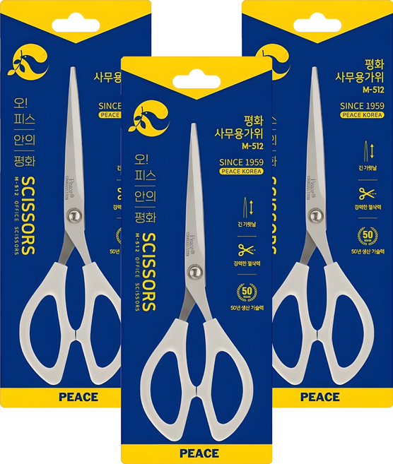 피스코리아 오피스 가위 M-512, 랜덤발송, 3개