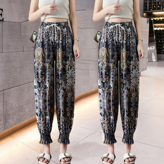 엘쏘 여성용 썸머 시원한 밴딩 냉장고 바지 2p