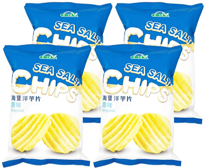 統一生機 海鹽洋芋片 原味, 50g, 4包