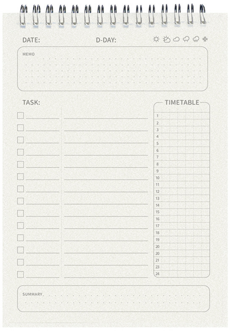 쿠말 데일리 스터디 타임 플래너, 혼합색상, 1개