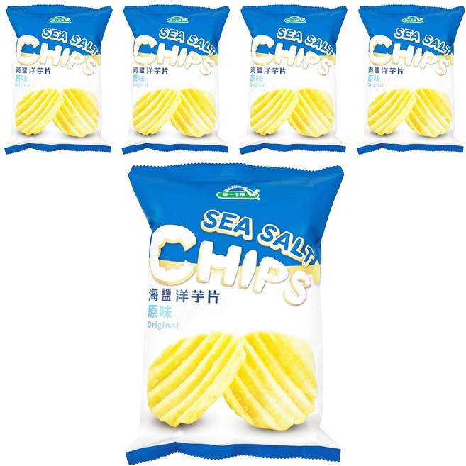 統一生機 海鹽洋芋片 原味, 50g, 5包