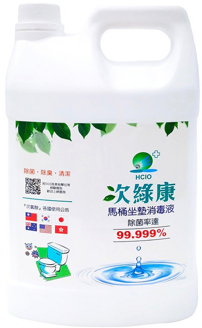 次綠康 馬桶坐墊消毒液, 4L, 1桶