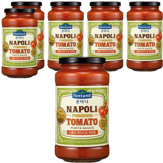 폰타나 나폴리 뽀모도로 토마토 파스타소스, 600g, 6개