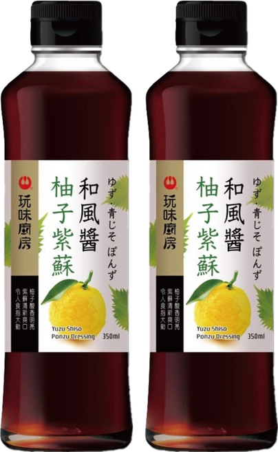 萬家香 玩味廚房 柚子紫蘇和風醬 無油配方, 350ml, 2瓶