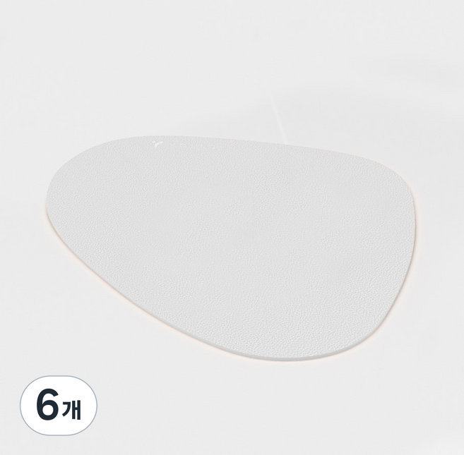 요이치 논슬립 가죽 마우스패드, 화이트, 6개