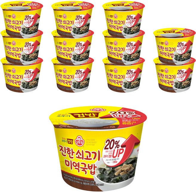 오뚜기 진한 쇠고기 미역국밥 컵밥, 314g, 12개