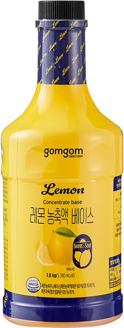 곰곰 레몬 농축액 베이스, 1.8kg, 1개