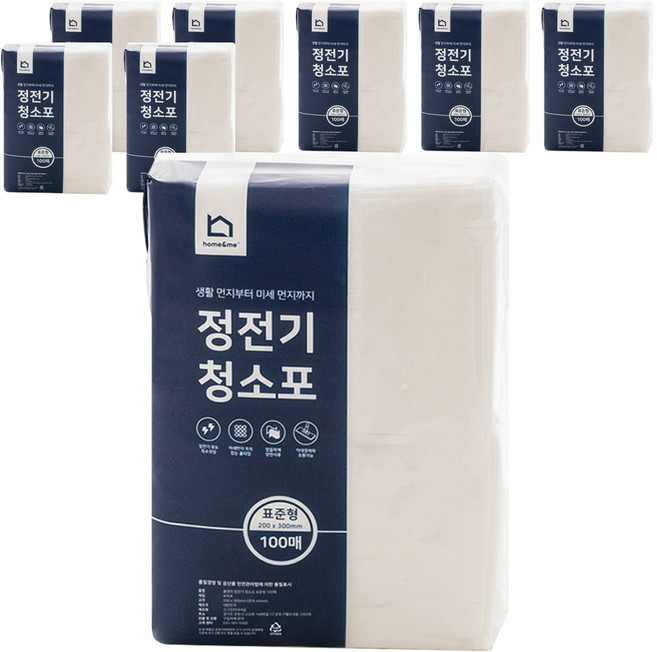 홈앤미 정전기 청소포 100매, 8개