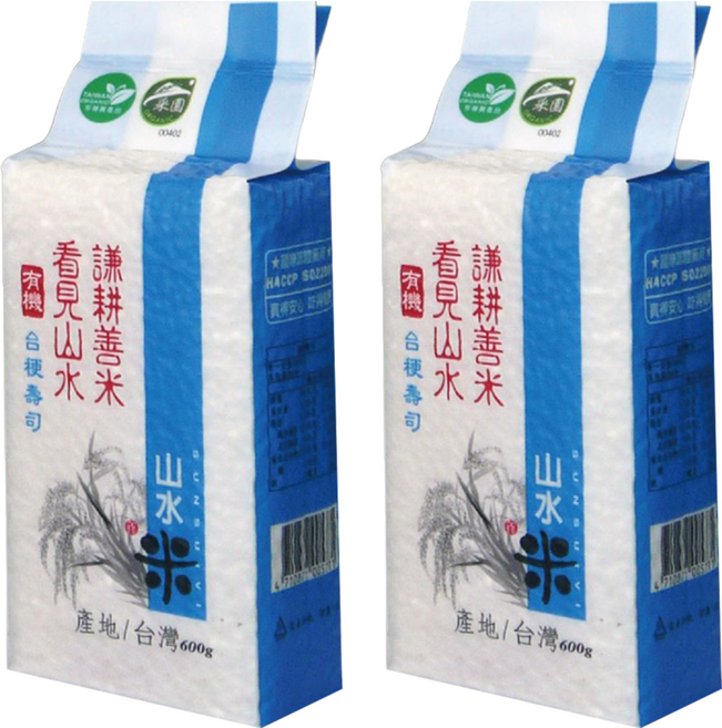 山水米 謙耕善米 有機台梗壽司米, 600g, 2個, 一等