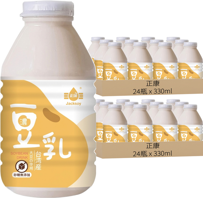 Jacksoy 濃豆奶 無糖, 330ml, 48瓶