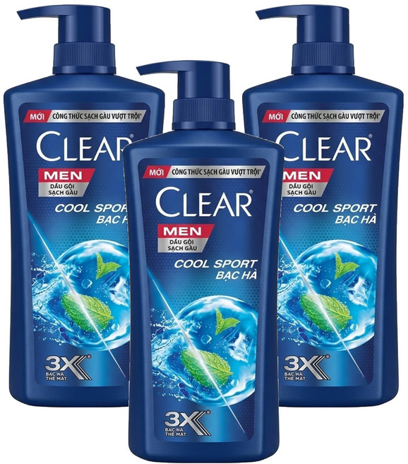 CLEAR 淨 冰涼薄荷止癢 男士去屑洗髮乳, 900g, 3瓶