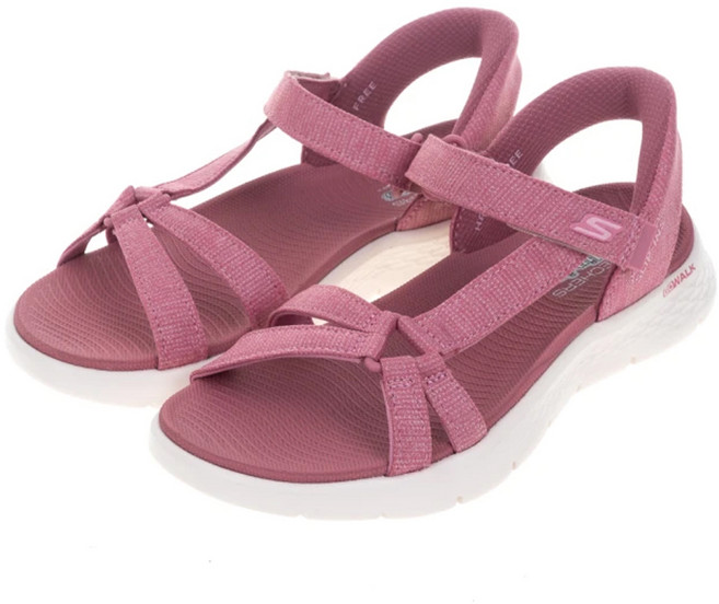 SKECHERS 女款 GO WALK FLEX SANDAL 涼鞋 141481MVE, 粉色, 26cm