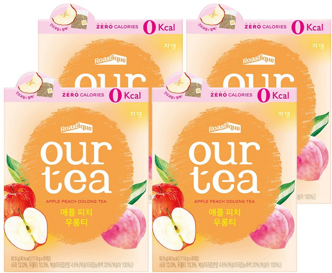 아워티 애플 피치 우롱티, 11.6g, 8개입, 4개