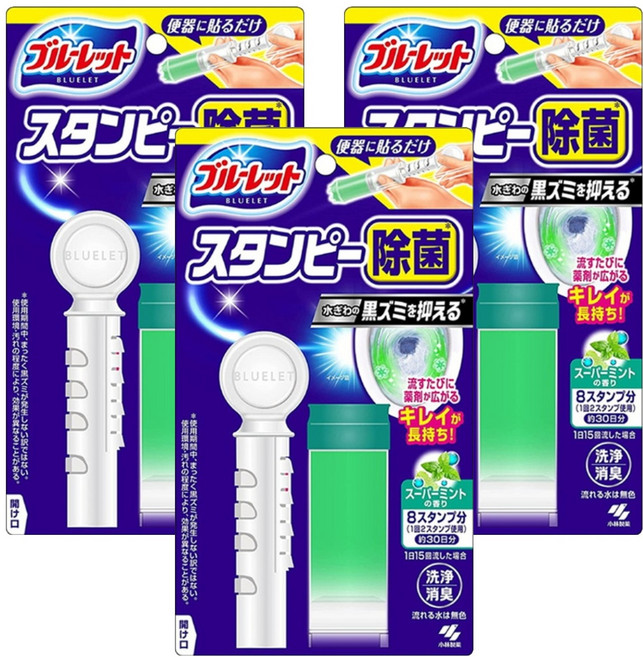 KOBAYASHI 小林製藥 BLUELET 馬桶清潔芳香凍 薄荷綠, 28g, 3組