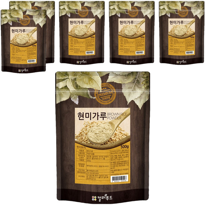 colorfood 국산 현미가루, 500g, 6개