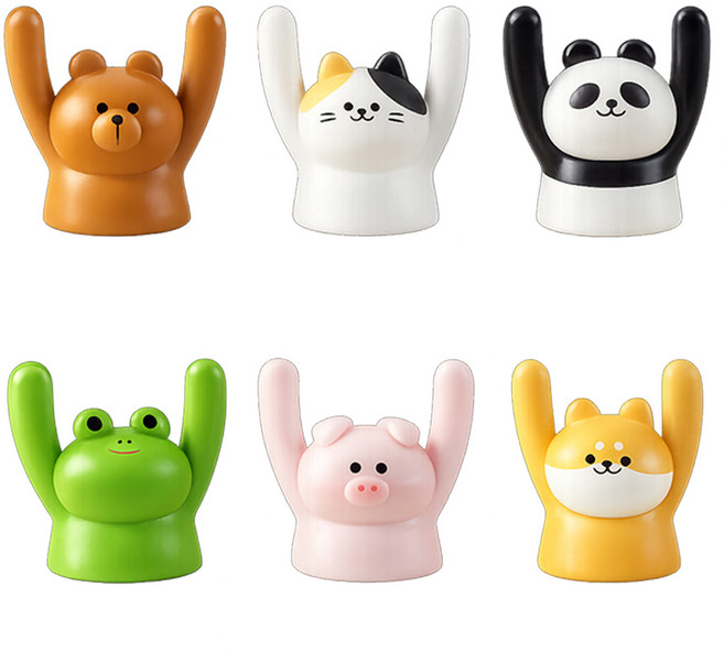 일상속반짝 애니멀 명함꽂이 6종 세트, 혼합색상, 1세트