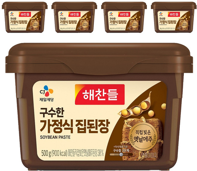 해찬들 구수한 가정식 집된장, 500g, 5개