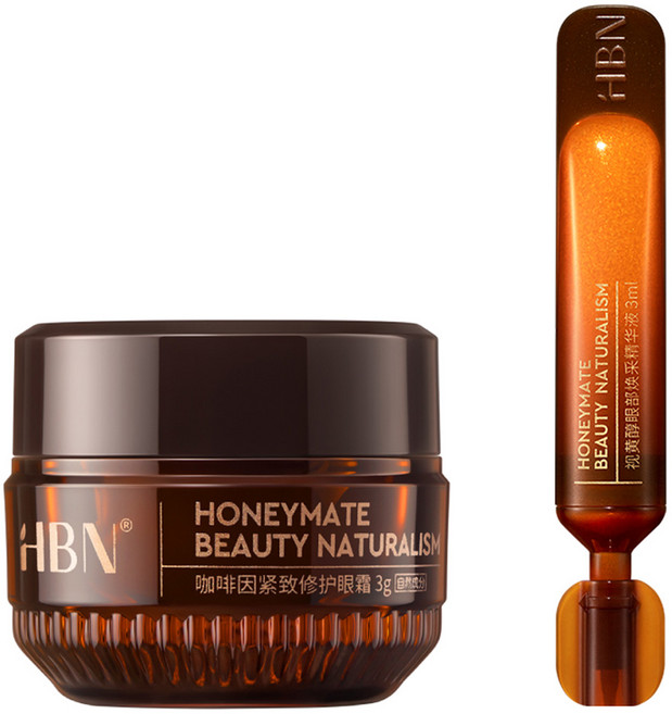 HBN 早C晚A緊緻亮眼體驗組 咖啡因眼霜高階版 3g + 雙A眼部精華 3ml, 1組