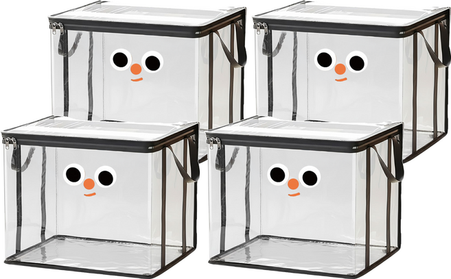 TAILI 太力 卡通書本玩具防塵防水可手提收納袋 大(34 x 25 x 25cm), 4個, 印花黑邊