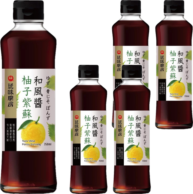 萬家香 玩味廚房 柚子紫蘇和風醬, 350ml, 5瓶
