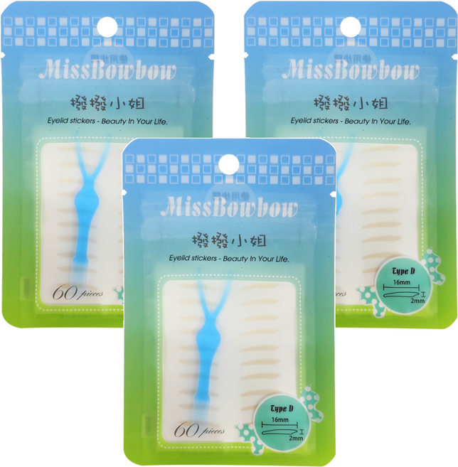 Miss Bowbow 撥撥小姐 3M微整形系列 雙眼皮貼, 藍綠款, 3包
