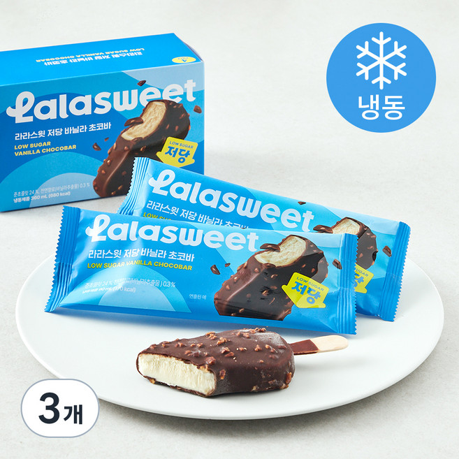 라라스윗 저당 바닐라 초코바 (냉동), 90ml, 4개입, 3개
