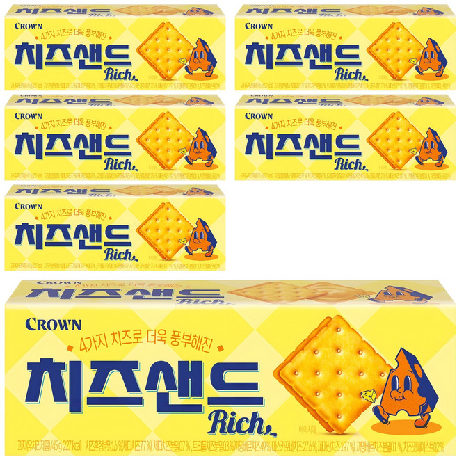 크라운 치즈샌드리치, 6개, 45g