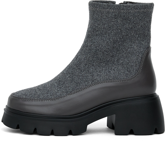 J SHOE 牛皮刷毛內裡Erian厚底踝靴 6cm