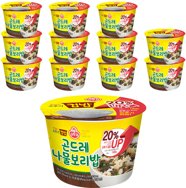 오뚜기 맛있는 오뚜기 컵밥 곤드레 나물보리밥, 12개, 244g