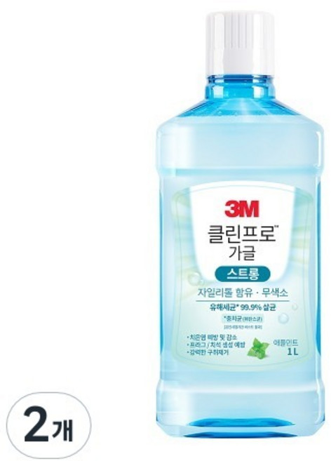 쓰리엠 클린프로 구강청결제 스트롱, 1L, 2개
