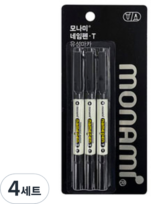 모나미 네임펜T, 흑색, 12개입