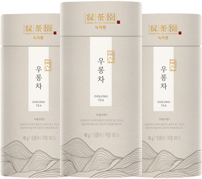 녹차원 우롱차, 40g, 1개입, 3개