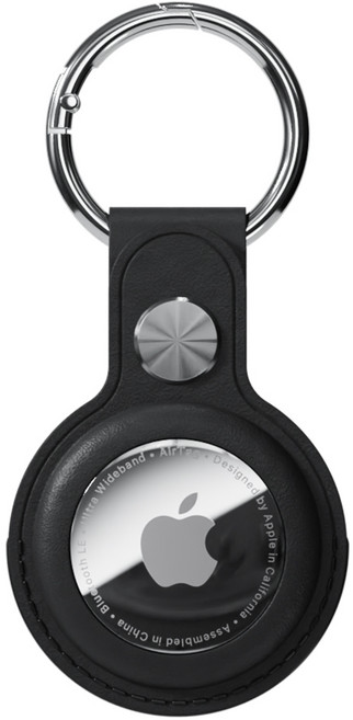 신지모루 에어태그 모던 레더 프레임 가죽 케이스, 블랙, 1개