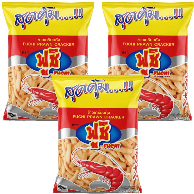 Fuchi 蝦味餅乾 原味, 3包, 75g