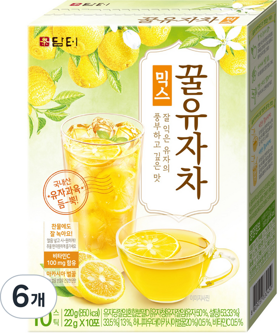 담터 꿀유자차 믹스, 22g, 10개입, 6개