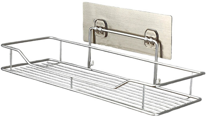 輝鴻 免打孔不銹鋼多用置物架, 銀色, 1個