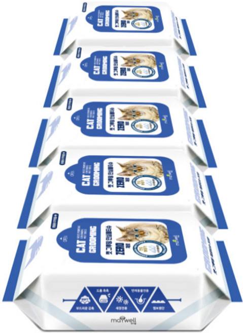 닥터티슈 고양이 그루밍 제로 안심 물티슈, 30개입, 5개