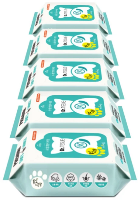 닥터티슈 반려동물 물티슈 똥꼬&손발, 30개입, 5개 - 쿠팡