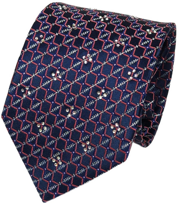 엠스코프 사선 큐빅 올오버 포인트 자동지퍼 넥타이 MN514