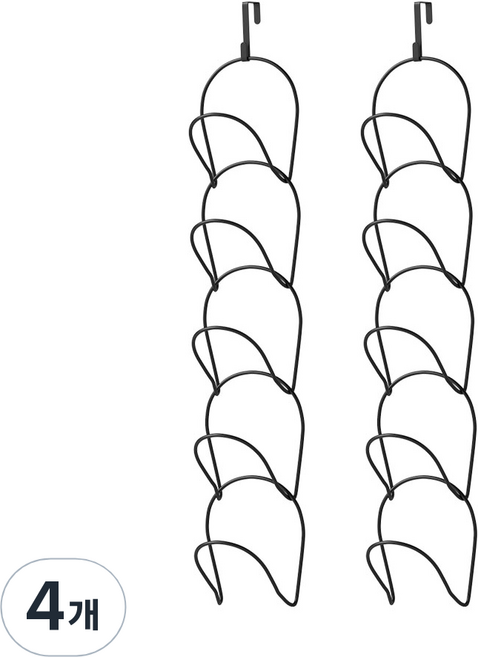 코멧 홈 모자 보관용 후크 행거, 블랙, 4개